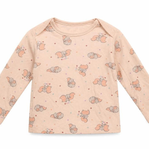 George Baby Pink Geometric Cotton Pullover T-Shirt Size 0-3 Months Crew Neck Pullover - Dumbo