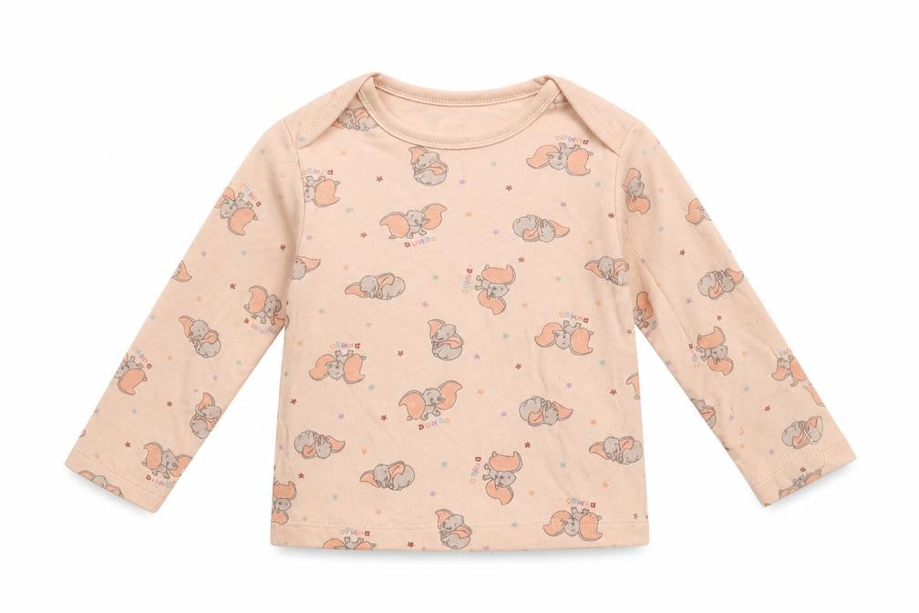 George Baby Pink Geometric Cotton Pullover T-Shirt Size 0-3 Months Crew Neck Pullover - Dumbo