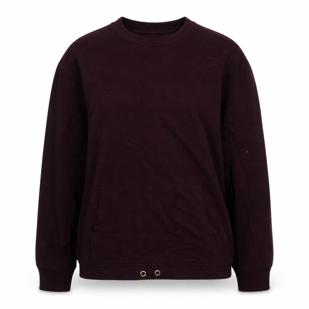Front view of F&F women’s purple viscose pullover sweatshirt, size UK 12, pullover