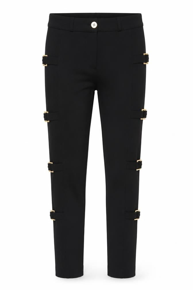 Absolutti Womens Black  Viscose Trousers  Size 10 L28 in Regular Zip