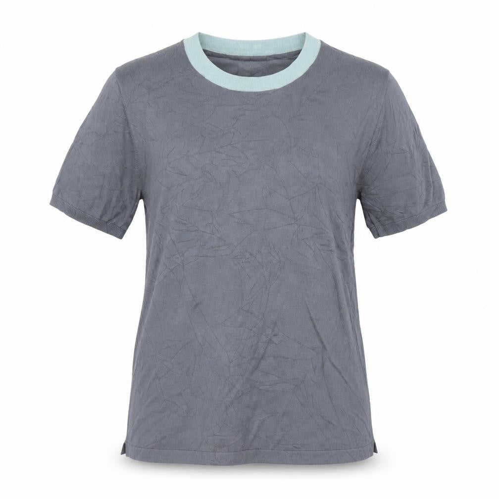 Front view of Marks & Spencer women’s grey crew neck cotton jumper, size M