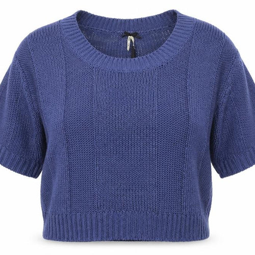 Fashion Union Womens Blue Scoop Neck  Acrylic Pullover Jumper Size L