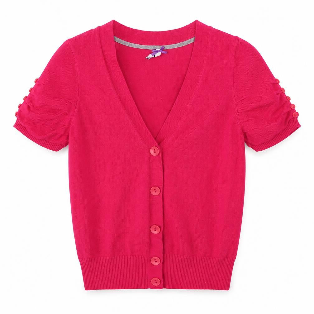 BHS Womens Pink V-Neck  Viscose Cardigan Jumper Size 10