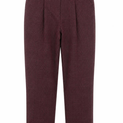 New Look Womens Red Plaid Polyester Trousers  Size 8 L28 in Regular Hook & Eye