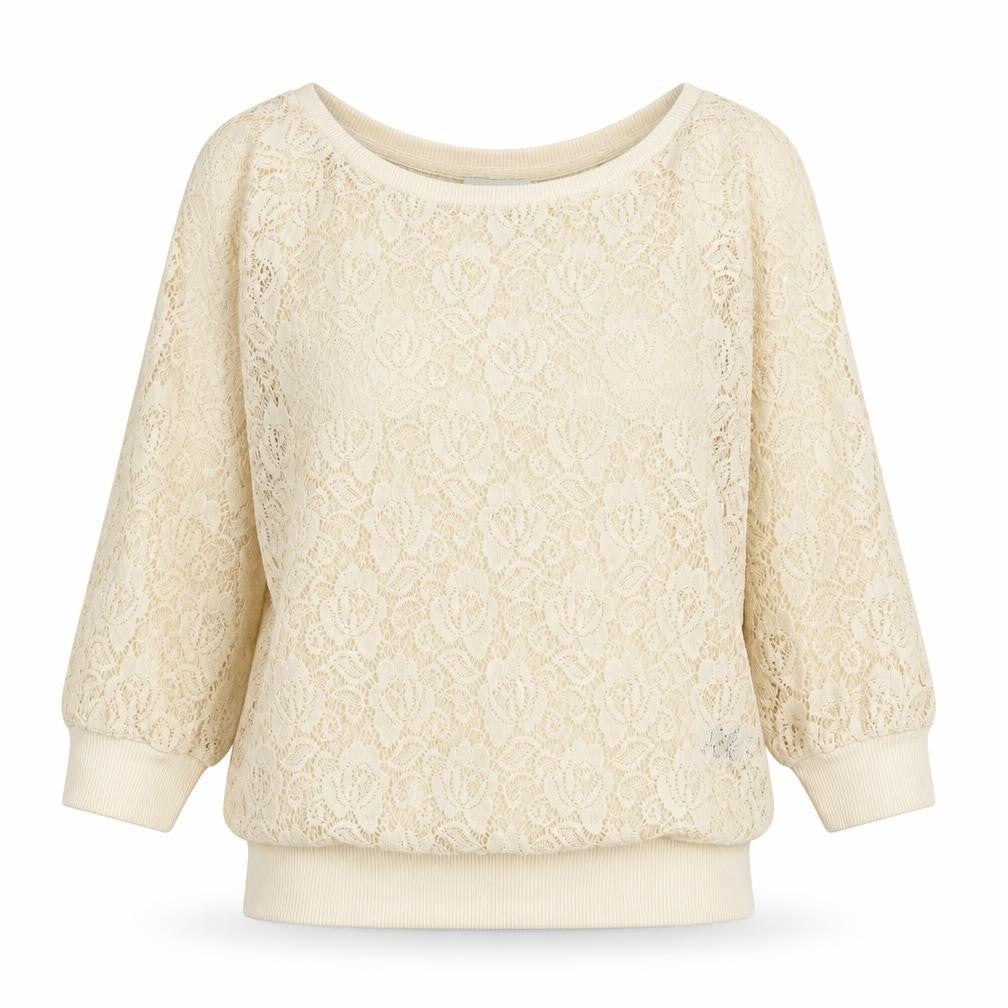 Front view of Next women’s ivory boat neck polyester jumper, size UK 6