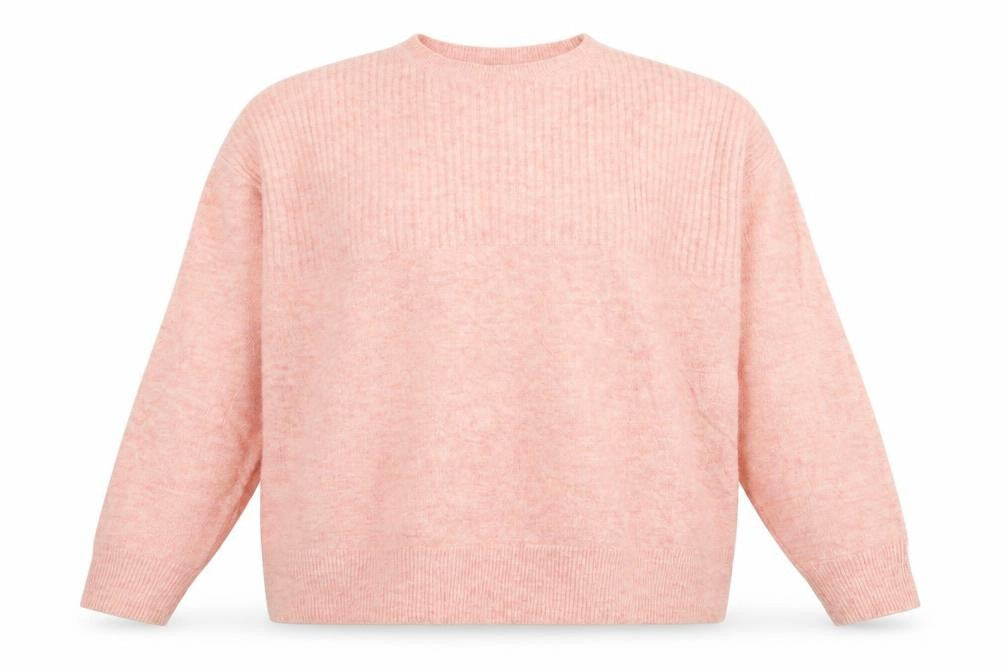 Front view of George women’s pink crew neck polyester jumper, size XL