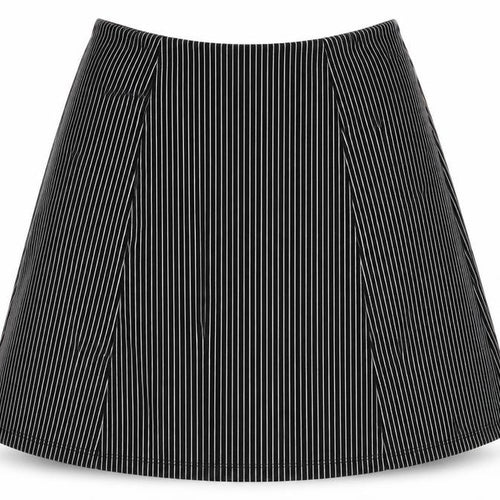 Bershka Womens Black Striped Cotton Mini Skirt Size M