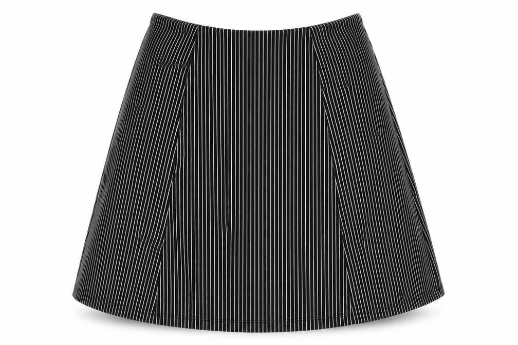 Bershka Womens Black Striped Cotton Mini Skirt Size M