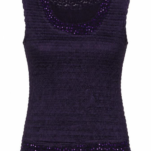 BEAST Womens Purple  Polyester Basic Tank Size M Round Neck