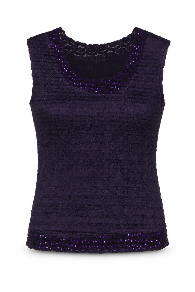 BEAST Womens Purple  Polyester Basic Tank Size M Round Neck
