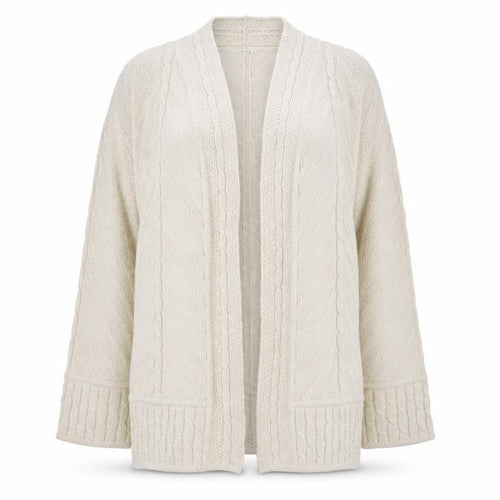 Berkertex Womens Beige V-Neck  Acrylic Cardigan Jumper Size 10