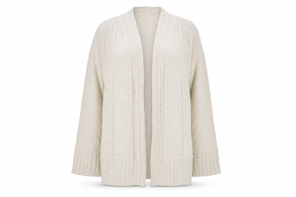 Berkertex Womens Beige V-Neck  Acrylic Cardigan Jumper Size 10