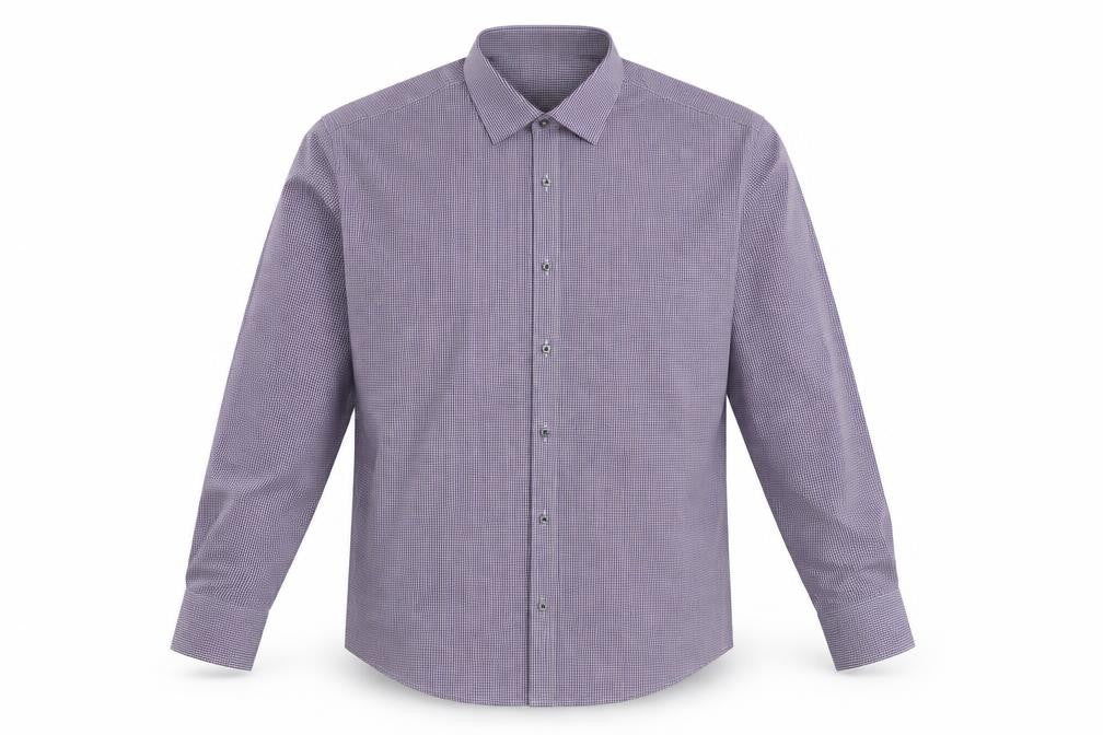 Marks & Spencer Mens Multicoloured Plaid Polyester  Button-Up Size L Collared Button