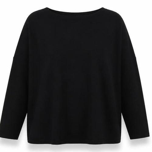 Gallery Womens Black Round Neck  Viscose Pullover Jumper Size M