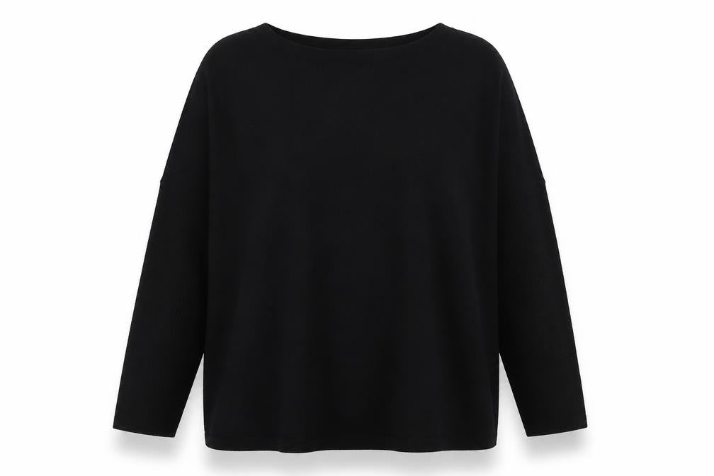 Gallery Womens Black Round Neck  Viscose Pullover Jumper Size M