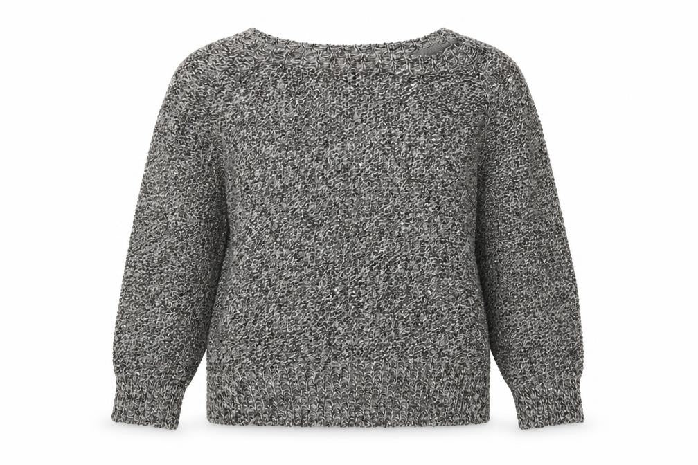 Front view of Dorothy Perkins women’s grey boat neck polyester jumper, size UK 8