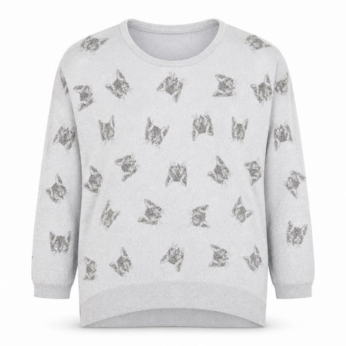 Yumi Girl Girls Grey Crew Neck Geometric Viscose Pullover Jumper Size 11-12 Years  Pullover