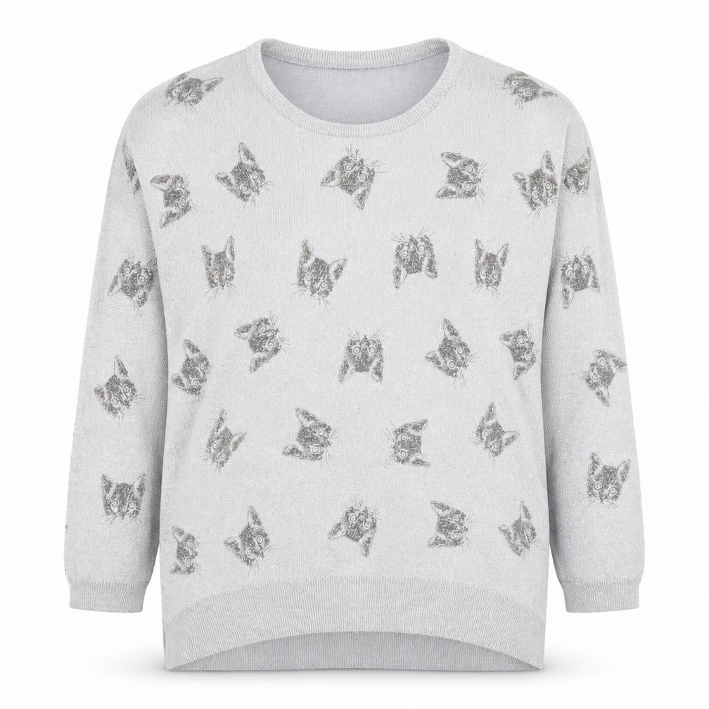 Yumi Girl Girls Grey Crew Neck Geometric Viscose Pullover Jumper Size 11-12 Years  Pullover