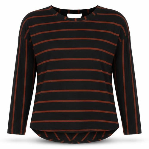 George Womens Black Crew Neck Striped Viscose Pullover Jumper Size 14