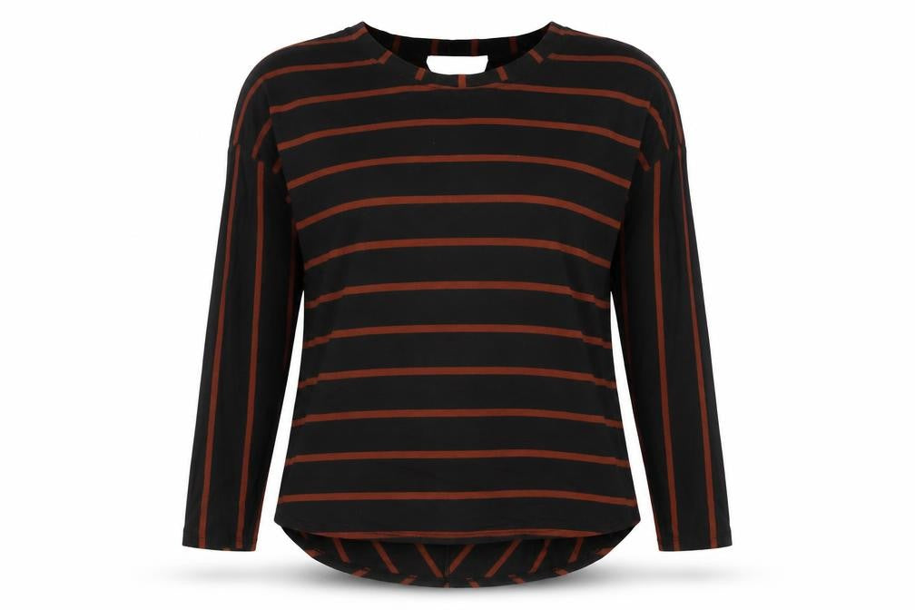 George Womens Black Crew Neck Striped Viscose Pullover Jumper Size 14