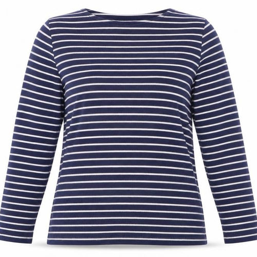 J4 Clothing Womens Black Striped Cotton Basic T-Shirt Size S Round Neck