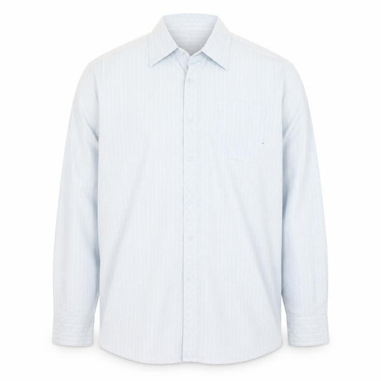 Front view of simon clare men’s blue polyester polo, size 2XL, collared