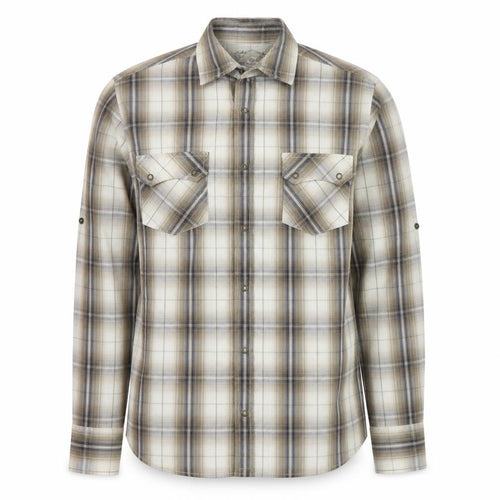 Cedarwood State Mens Brown Plaid Cotton  Button-Up Size S Collared Snap
