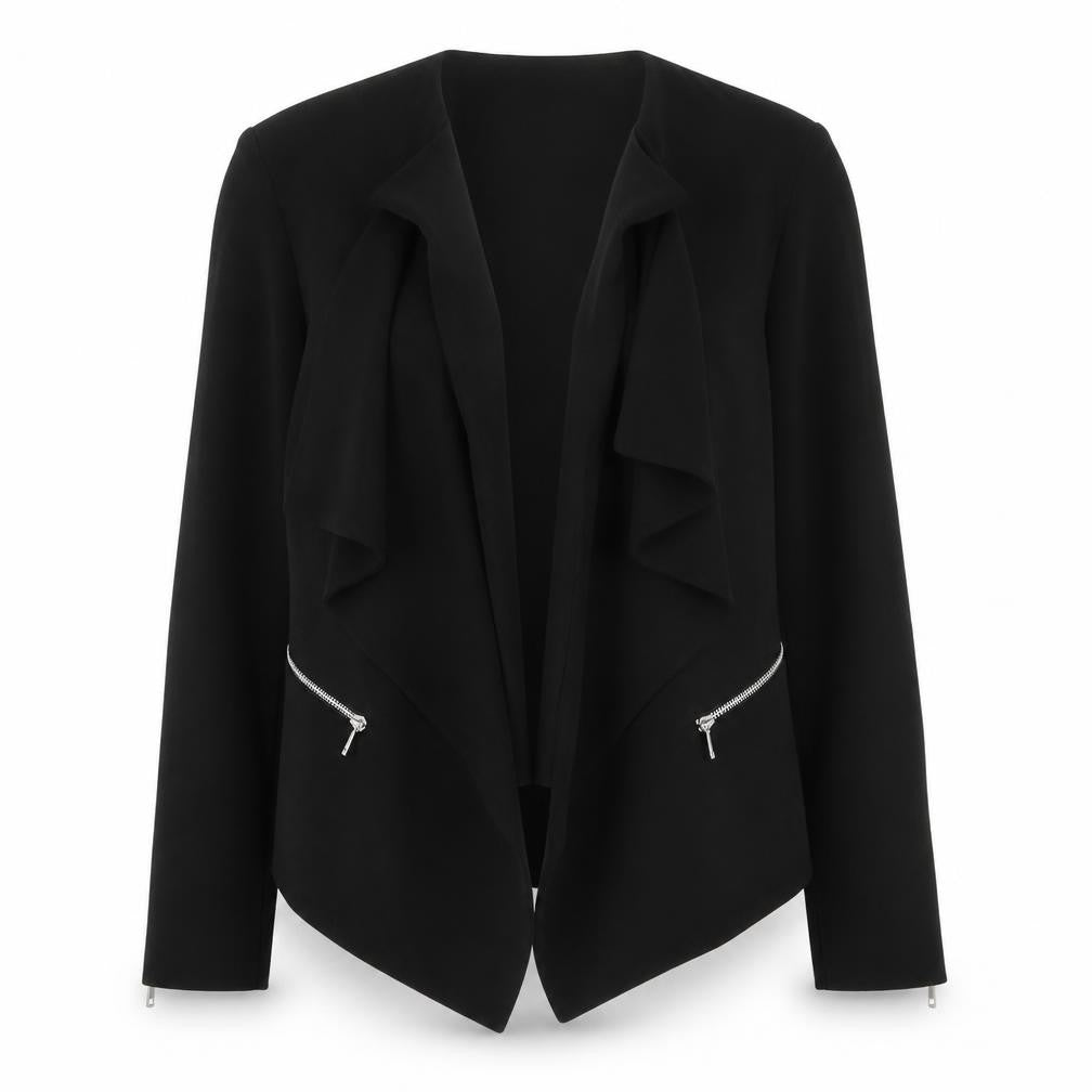 Front view of F&F women’s black jacket blazer, size UK 10