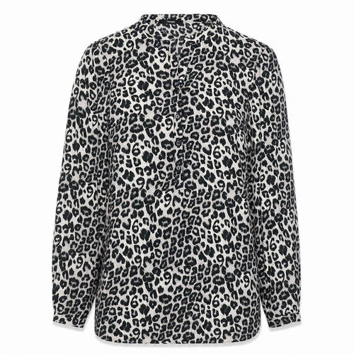 George Womens Grey Animal Print Polyester Tunic Blouse Size 10 V-Neck