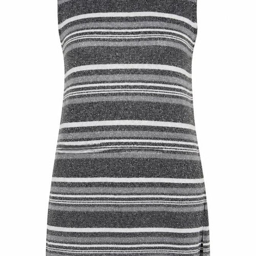 Peacocks Womens Grey Round Neck Striped Viscose Tunic Jumper Size 16