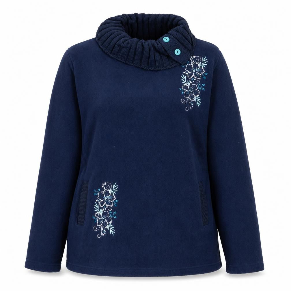 Atlas Womens Blue  Polyester Pullover Sweatshirt Size 8  Pullover - Flowers