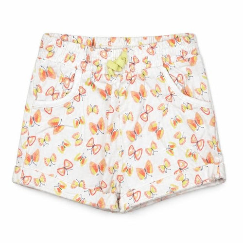 M&Co Girls Ivory  Cotton Cropped Trousers Size 6-9 Months  Pullover - Butterfly