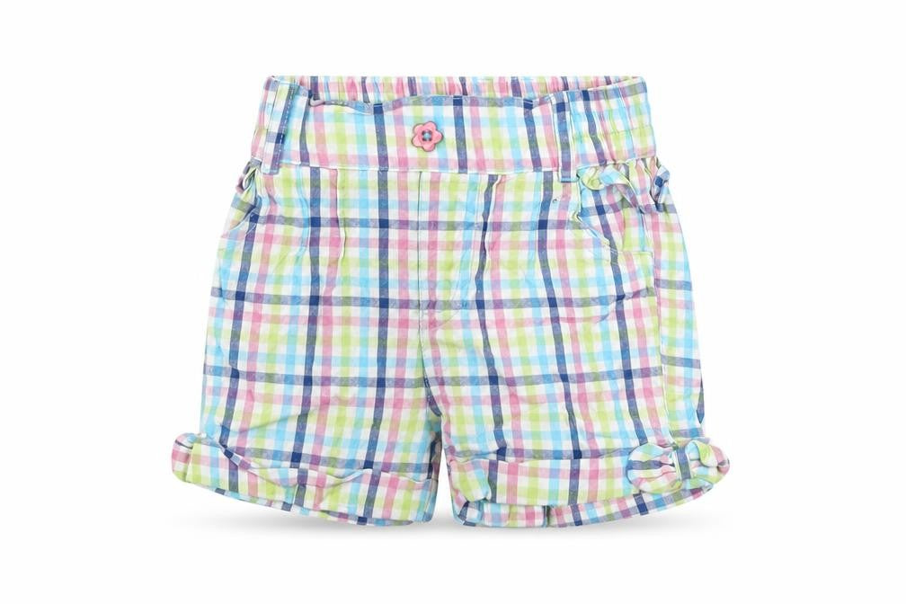 M&Co Girls Ivory Check Cotton Cropped Trousers Size 9-12 Months  Pullover