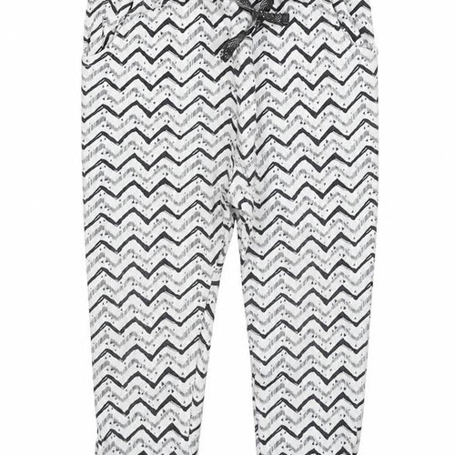NEXT Girls Ivory Geometric Cotton Jogger Trousers Size 9-12 Months  Pullover