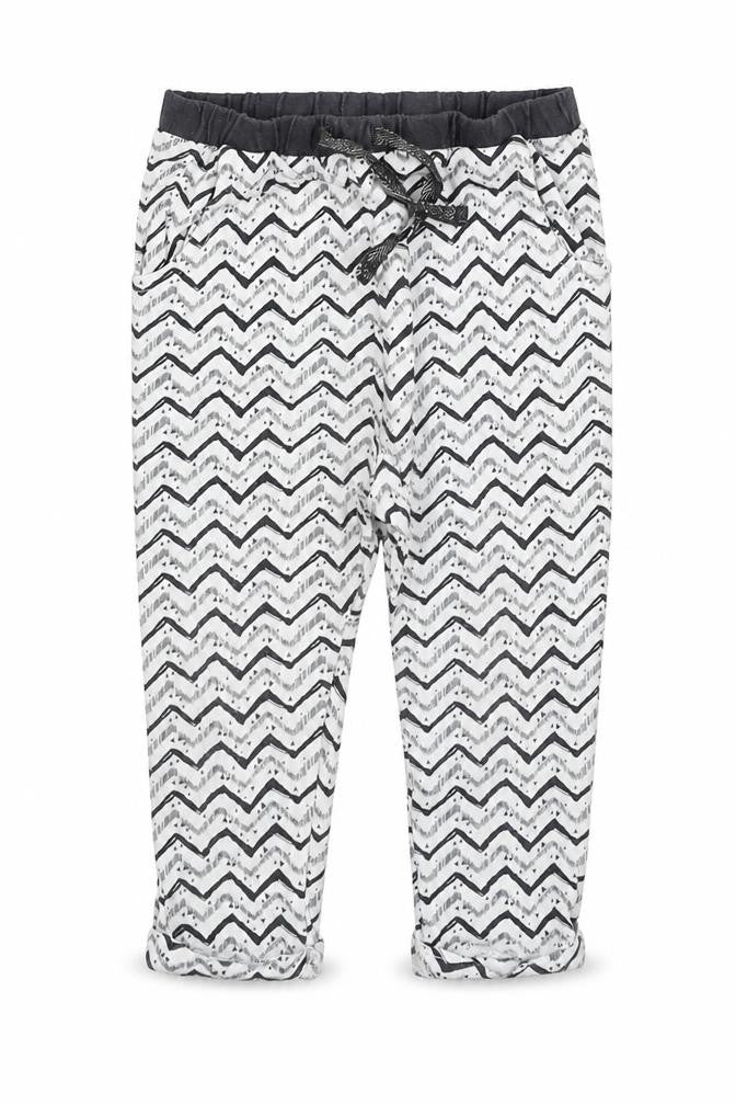 NEXT Girls Ivory Geometric Cotton Jogger Trousers Size 9-12 Months  Pullover