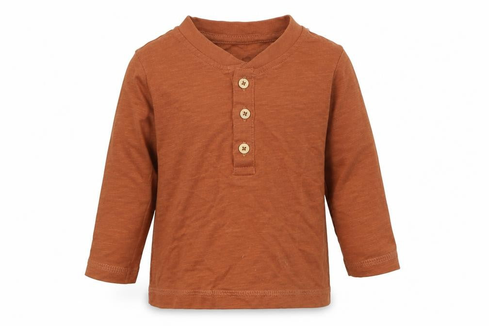 George Boys Orange  Cotton Basic T-Shirt Size 3-6 Months Henley