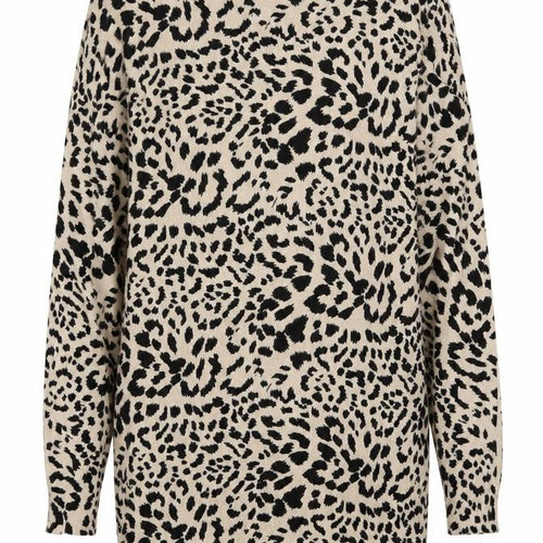 New Look Womens Multicoloured Round Neck Animal Print Viscose Pullover Jumper Size S
