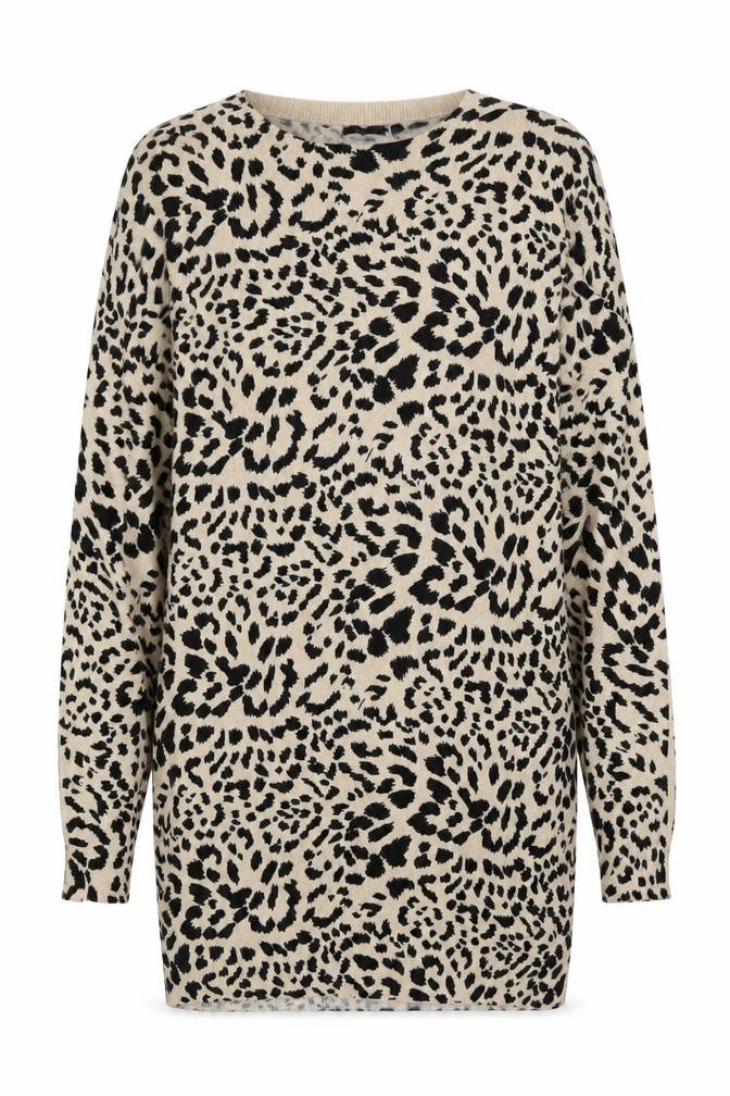 New Look Womens Multicoloured Round Neck Animal Print Viscose Pullover Jumper Size S