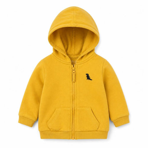 F&F Boys Yellow  Cotton Full Zip Jumper Size 3-6 Months  Zip