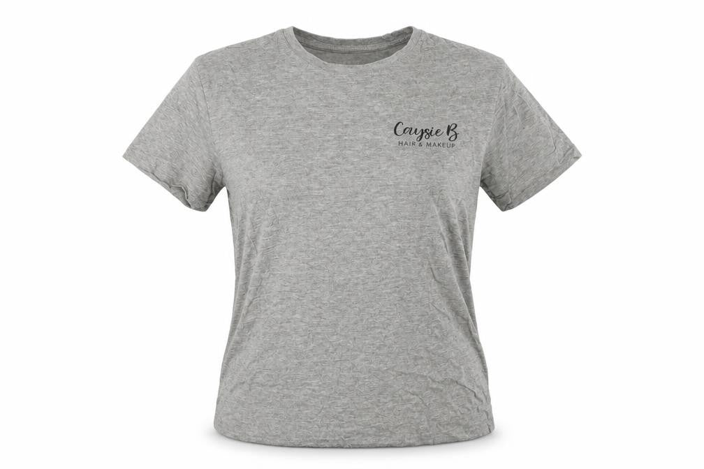 Front view of Primark women’s grey cotton basic t-shirt, size S, crew neck