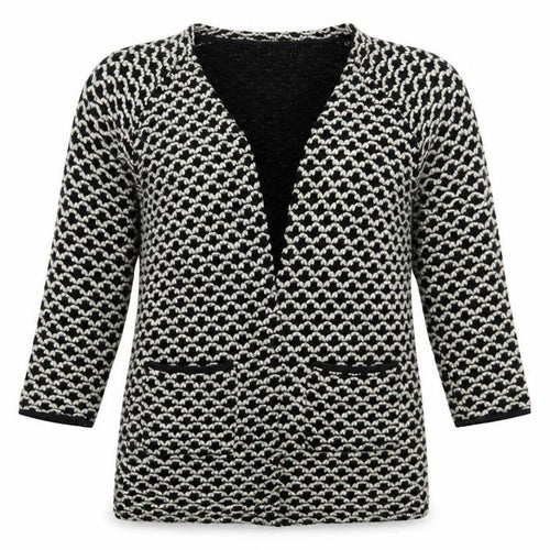 Only Womens Black V-Neck Geometric Acrylic Cardigan Jumper Size M