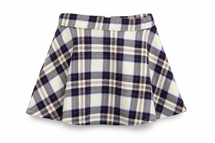 H&M Girls Blue Plaid Polyester Skater Skirt Size 2-3 Years Regular