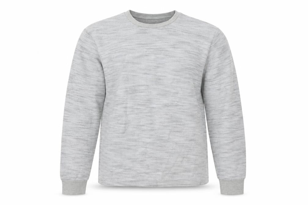 Front view of Primark men’s grey cotton pullover sweatshirt, size S