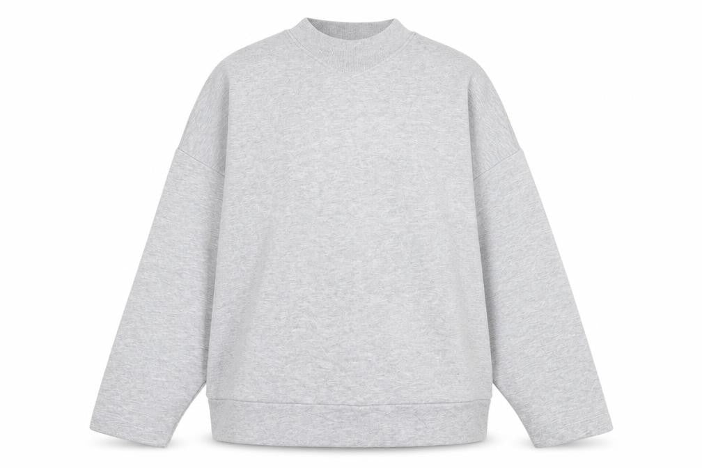 Front view of Tu women’s grey crew neck cotton jumper, size UK 12
