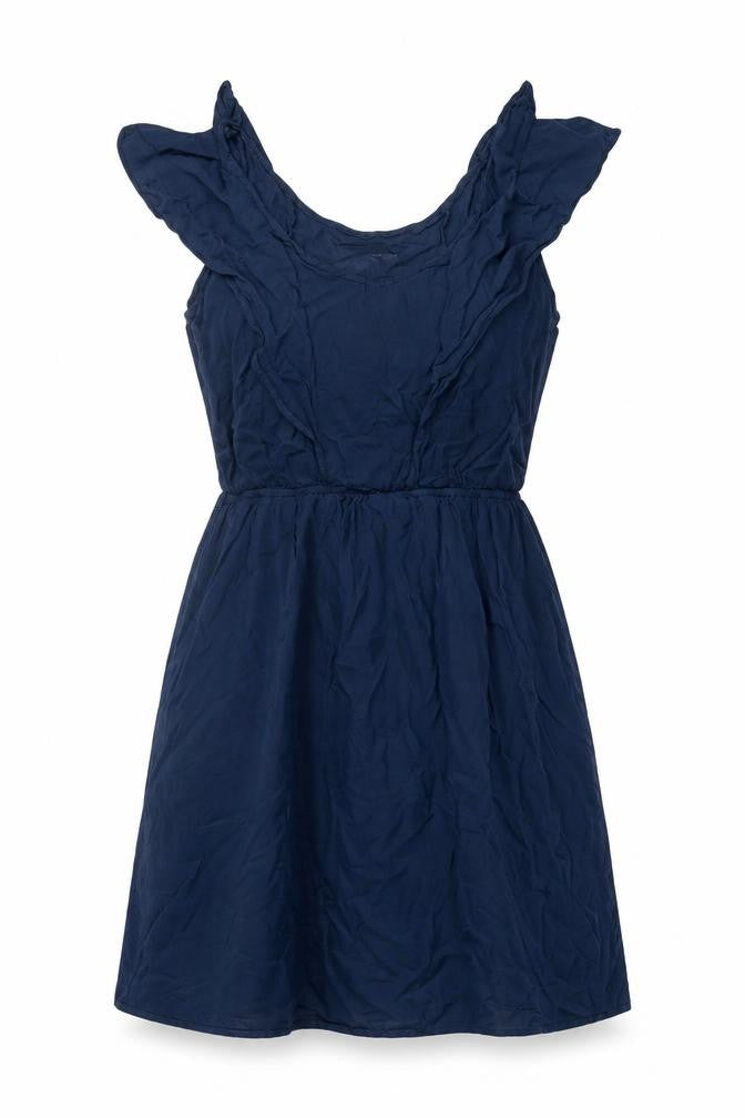 Pull&Bear Womens Blue Polyester A-Line Size M V-Neck Pullover