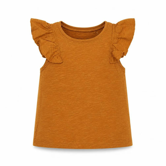Front view of Next Baby Brown Cotton Basic Blouse, size 12-18, Months Crew Neck Pullover