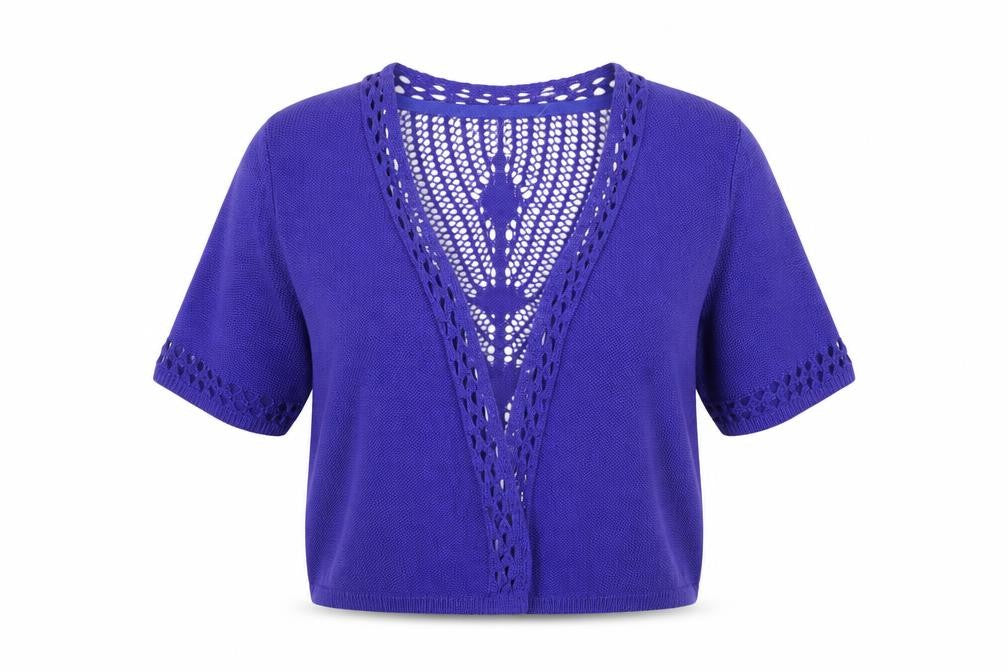 Per Una Womens Purple V-Neck  Viscose Shrug Jumper Size 10