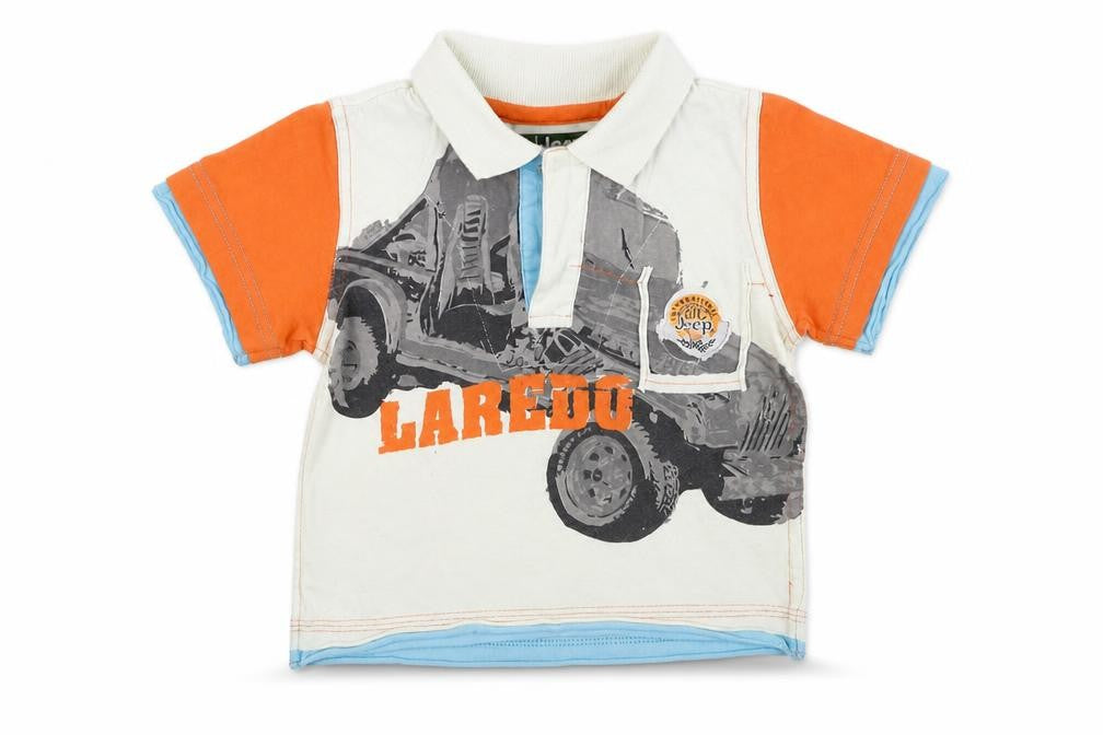Front view of Jeep boys’ multicoloured cotton basic casual, size 12-18, months collared - jeep