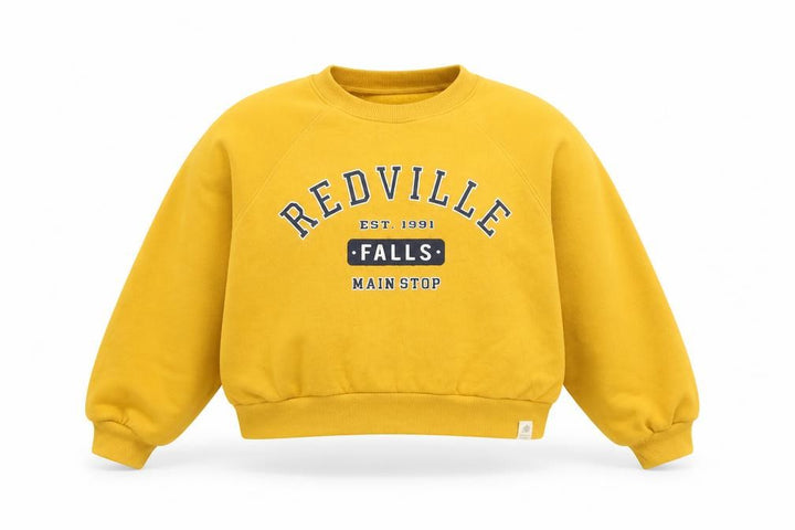 Pull&Bear Womens Yellow  Cotton Pullover Sweatshirt Size XS