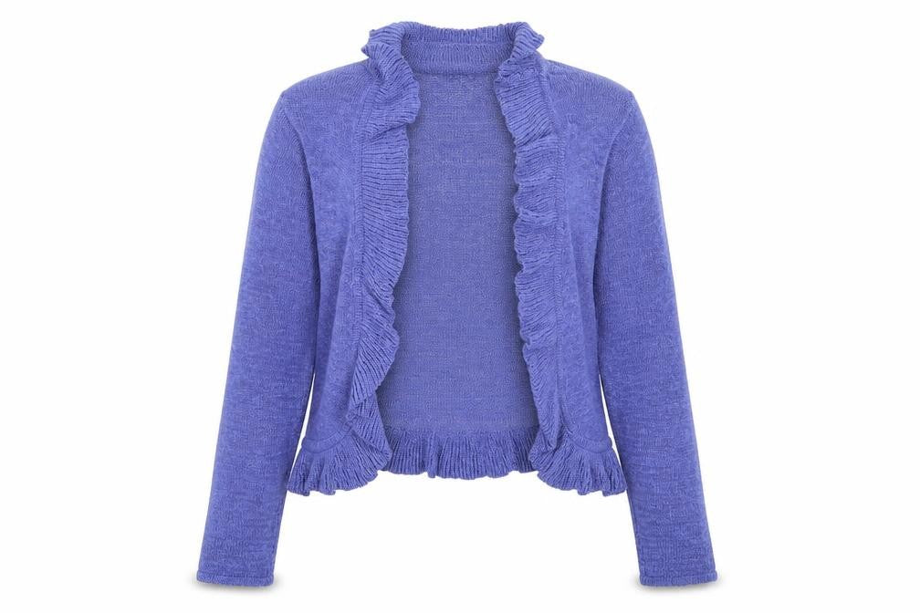 Bonmarché Womens Purple Round Neck  Polyester Cardigan Jumper Size M